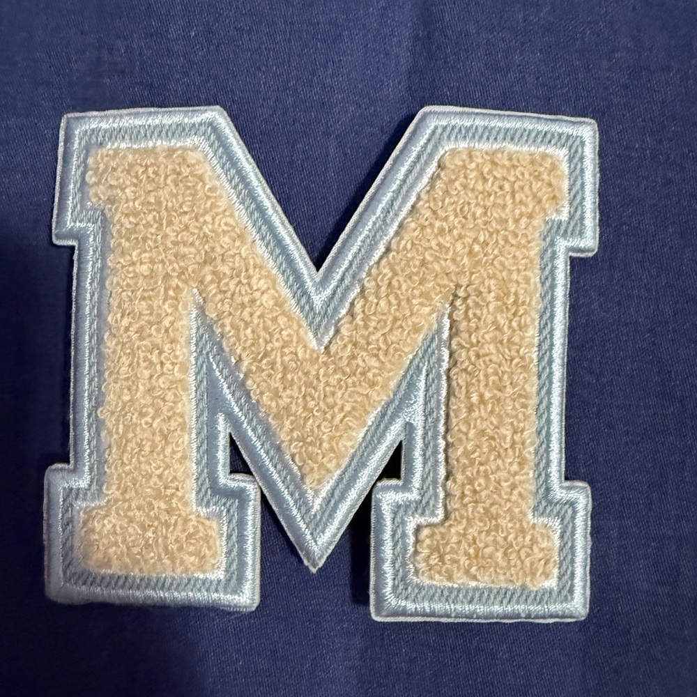 NWT Stoney Clover Lane Denim Varsity Letter M Patch Sticker